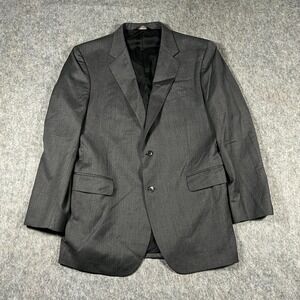 Jos. A. Bank Men's Blazer Suit Jacket Size 43L Gray 100% Wool Single‎ Breasted
